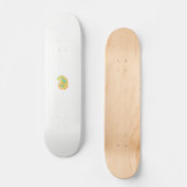 黄色と緑のペイズリーで、葉花と花 スケートボード (正面)