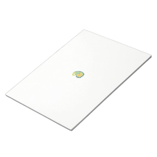 黄色と緑のペイズリーで、葉花と花 ノートパッド (アングル)