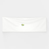 黄色と緑のペイズリーで、葉花と花 横断幕 (横)