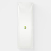 黄色と緑のペイズリーで、葉花と花 横断幕 (縦)