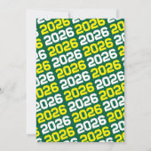 黄色と緑のモダン卒業写真招待状 招待状 (裏面)