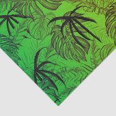 黄色と緑のヤシの葉の熱帯パターン 薄葉紙 (詳細)