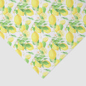 黄色と緑のレモンのパターン 薄葉紙 (詳細)