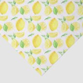 黄色と緑のレモンのパターン 薄葉紙 (詳細)