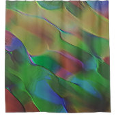 黄色と緑の優勢なレリーフ、 浮き彫り シャワーカーテン (正面)