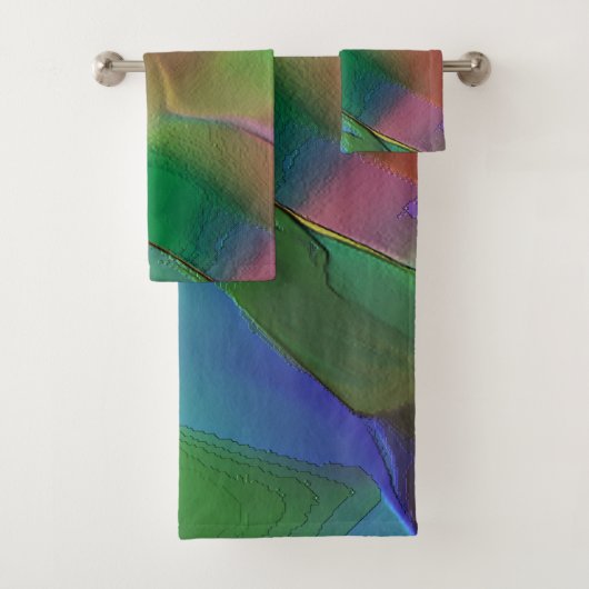 黄色と緑の優勢なレリーフ、 浮き彫り バスタオルセット (インサイチュ)