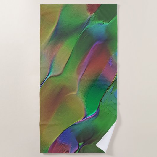 黄色と緑の優勢なレリーフ、 浮き彫り ビーチタオル (正面)