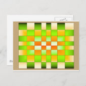 黄色と緑の光学錯覚チェスボード ポストカード (正面/裏面)