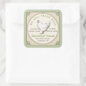 黄色と緑の卵カートンラベルとヴィンテージヘン スクエアシール (バッグ)