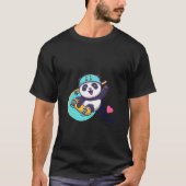 黄色と緑の可愛モダンいパンダ Tシャツ (正面)