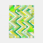 黄色と緑の山形 フリースブランケット (正面)