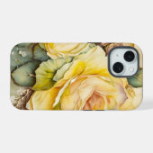 黄色と緑の巨大なバラ  iPhone 15ケース (裏面横)