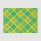 黄色と緑の幾何学模様の格子模様 薄葉紙 (正面)