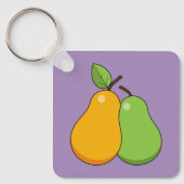 黄色と緑の梨 キーホルダー (正面)