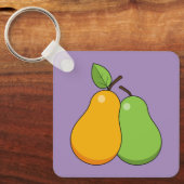 黄色と緑の梨 キーホルダー (正面)