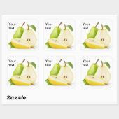 黄色と緑の梨 スクエアシール (シート)