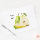 黄色と緑の梨 スクエアシール (封筒)