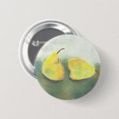 黄色と緑の梨 缶バッジ (正面&裏面)