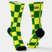 黄色と緑の正方形 ソックス (傾斜あり)