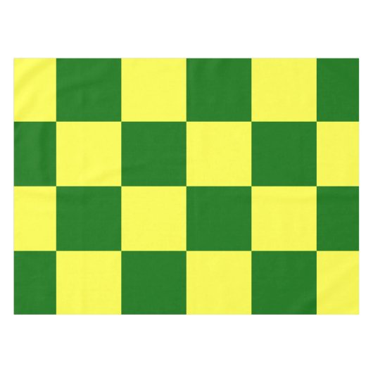 黄色と緑の正方形 テーブルクロス (正面(横))