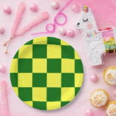 黄色と緑の正方形 ペーパープレート (パーティー)