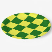 黄色と緑の正方形 ペーパープレート (アングル)