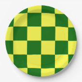 黄色と緑の正方形 ペーパープレート (正面)