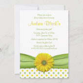 黄色と緑の水玉模様ベビーシャワー招待状 招待状 (正面)