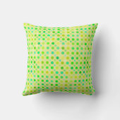 黄色と緑の水玉模様 クッション (裏面)
