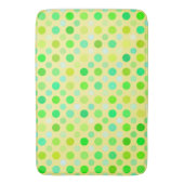 黄色と緑の水玉模様 バスマット (正面縦)