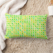 黄色と緑の水玉模様 ランバークッション (ブランケット)