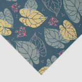 黄色と緑の熱帯葉性模様 薄葉紙 (詳細)