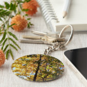 黄色と緑の秋の葉 キーホルダー (側面)