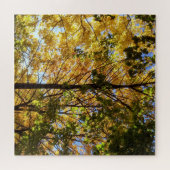 黄色と緑の秋の葉 ジグソーパズル (横)