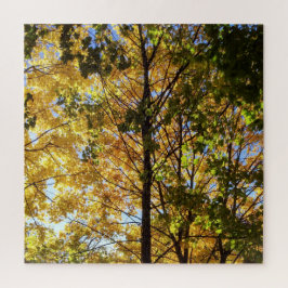 黄色と緑の秋の葉 ジグソーパズル