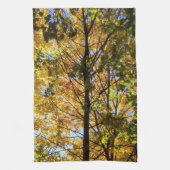 黄色と緑の紅葉 キッチンタオル (縦)