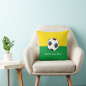 黄色と緑の背景のサッカーボール クッション (椅子)