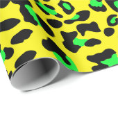 黄色と緑の色ヒョウの斑点パターン ラッピングペーパー (ロールコーナー)