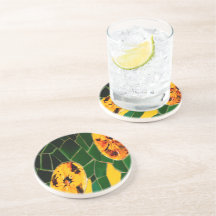 黄色と緑の花モザイク