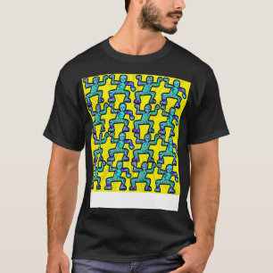 黄色と緑の落書きタトゥー Tシャツ