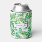 黄色と緑の葉色 缶クーラー (缶正面)