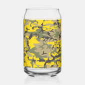 黄色と緑の迷彩自分の名前をパーソナライズ ガラス缶 (左)