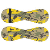 黄色と緑の迷彩自分の名前をパーソナライズ ソフトボール (パネル)