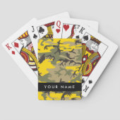 黄色と緑の迷彩自分の名前をパーソナライズ トランプ (裏面)