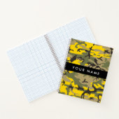 黄色と緑の迷彩自分の名前をパーソナライズ ノートブック (内部)