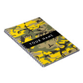 黄色と緑の迷彩自分の名前をパーソナライズ ノートブック (右側)