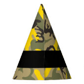 黄色と緑の迷彩自分の名前をパーソナライズ パーティーハット (裏面)