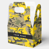 黄色と緑の迷彩自分の名前をパーソナライズ フェイバーボックス (オープン)
