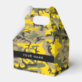 黄色と緑の迷彩自分の名前をパーソナライズ フェイバーボックス (正面サイド)