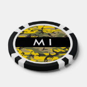 黄色と緑の迷彩自分の名前をパーソナライズ ポーカーチップ (シングル)